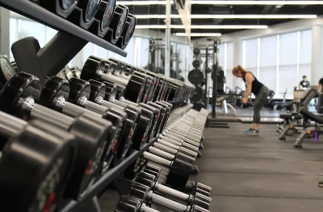 Local gym training area with equipment