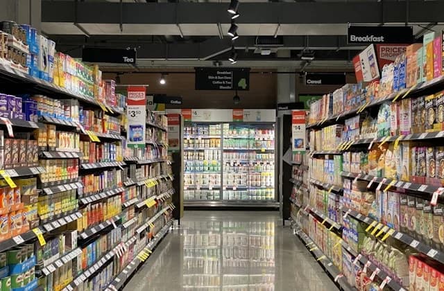 Retail checkout counter in a larger store