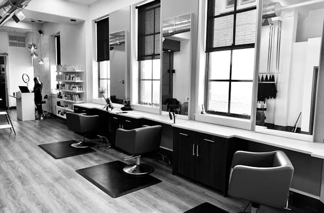 Hair salon chair and styling station